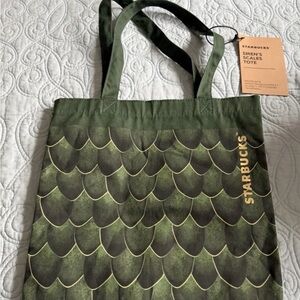 Starbucks Siren Tote Bag 2020 Mermaid Green Scales 100% Cotton NWT